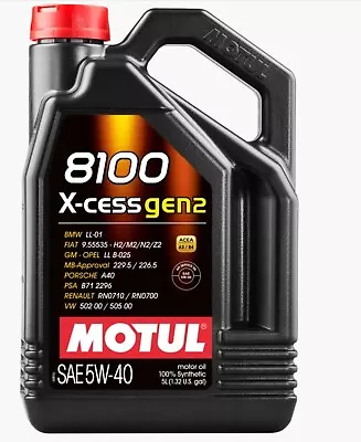 MOTUL Motor Oil 8100 X-CESS GEN2 5W-40 5 LITER 109776 • $44.99