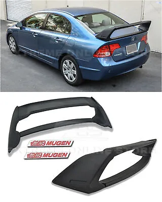 For 06-11 Civic Sedan Mugen RR Style ABS Plastic Rear Spoiler W/ 2X Red Emblem • $109.98