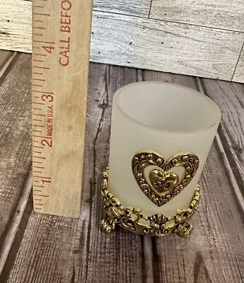 50th Anniversary Gold White Candle Votive Holder • £4.82