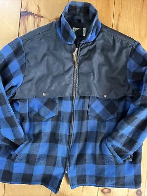 Labonville S-700 Size 3XL Wool Jacket Nylon Cape Vintage Blue Buffalo Check USA • $98