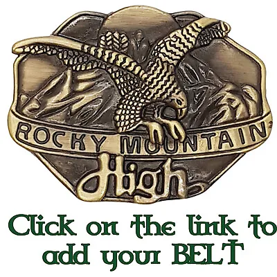 Western Golden Eagle Belt Buckle Biker American Cowboy Rocky Mountain High • £9.99