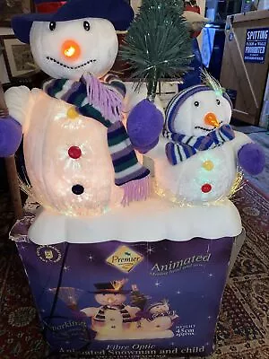 £58 • Buy VINTAGE ANIMATED FIBRE OPTIC SNOWMEN CHRISTMAS DECORATION FIGUREs Head & Arms