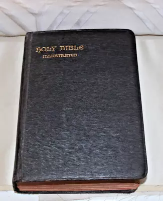 1915 Antique HOLY BIBLE ILLUSTRATED : King James Version THUMB INDEXED • £20