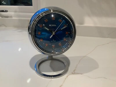 Vintage Coral Mechanical Clock 1970s • £55