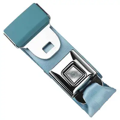 RetroBelt Powder Blue Push Button Lap Belt 75  No Hardware Safety Seatbelt • $30.99