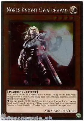 NKRT-EN007 Noble Knight Gwalchavad Platinum Rare Limted Edition Mint YuGiOh Card • £0.99