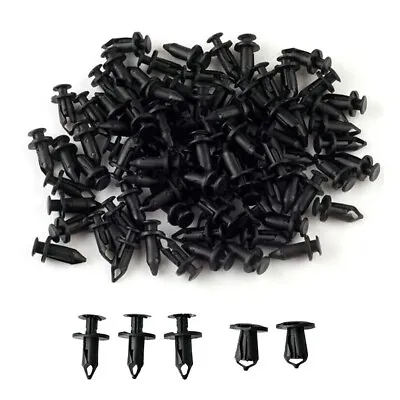 100x Plastic Fastener Clips Mixed Fairing Body Trim Panel Plug Kit Parts Black • $15.58
