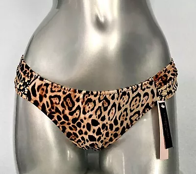 Victorias Secret Nwt Ruched Knockout Leopard Animal Print Swim Bikini Bottom  • $22.94