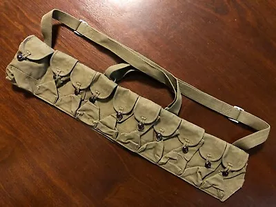 Vietnam Era 60s 70s Chinese Army PLA Type 56 SKS Canvas Chest Rig BROWN BUTTONS • $51