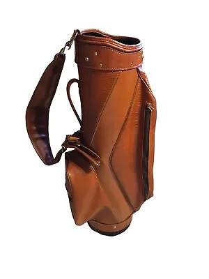 Vintage Palmer Pro Group Brown Faux Leather Golf Bag With Rain Cover. USA Made • $45