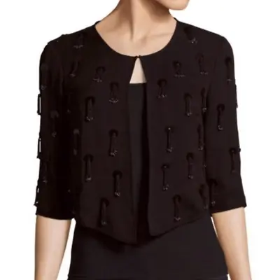 {MILLY} Open-front Tassel Jacket In Black • $135