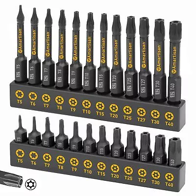 Torx Bits Set Amartisan 24-Piece Security Torx Bit Set Tamper Resistant Star ... • $15.67