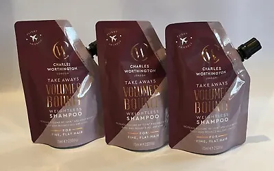 3x Charles Worthington Take Aways Volume & Bounce Weightless Shampoo 75ml New • £6.99