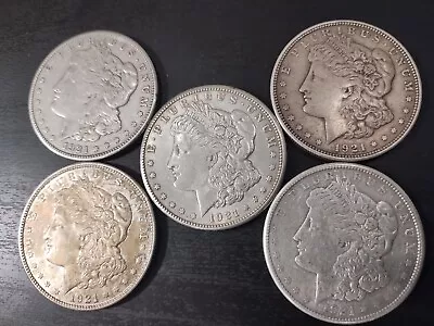 * NO RESERVE! * (Lot Of 5) Circulated 1921 U.S. Silver Morgan Dollars *No Res* • $68