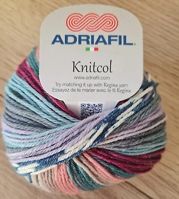 2 X 100% Italian Merino Wool Yarn - 50g Adriafil Knitcol DK Goya 083 • £10