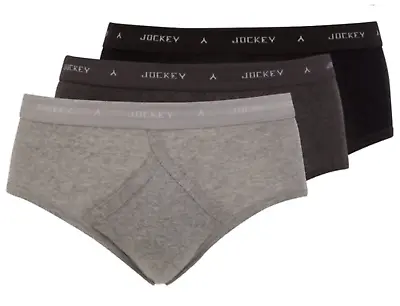 Jockey CLASSIC Y-Front Brief 3 Pack Black Grey Silver  Size 3XL 42 Inch Waist • £29.95