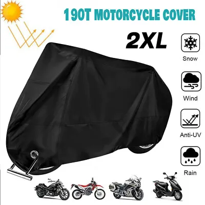 Motorcycle Cover Bike Waterproof Outdoor Rain Dust Sun UV Scooter Protector XXL • $19.99