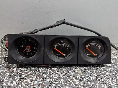 OEM Volvo 240 244 245 Triple Pod Gauge Cluster Volt Oil Pressure Quartz Clock • $299.99