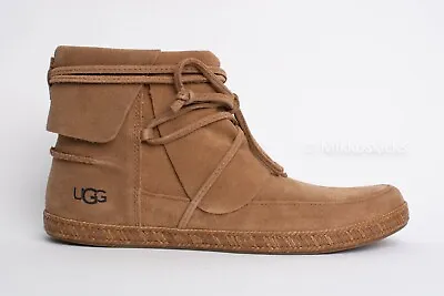 US Size 8 - UGG Women's REID Suede Lace-Up Booties With Zipper Closure Chestnut • $74