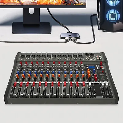 12Channel USB Professional Audio Mixer Sound Board Console Desk System Interface • £123