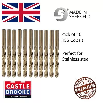 Box Of 10 X HSS Gold Cobalt Jobber Drill Bit For Stainless & Hard Steels. Drills • £59.99