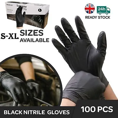 1000 Black Tattoo Mechanic Nitrile Powder & Latex Free Thick Disposable Gloves • £2.49