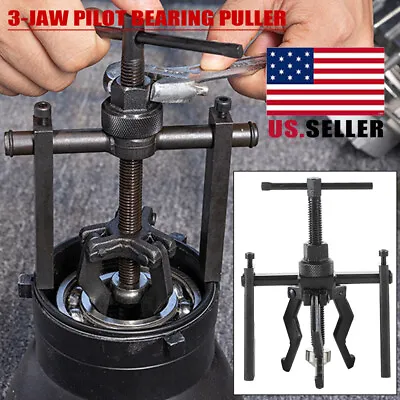 3 Jaw Pilot Bearing Puller Auto Motorcycle Bushing Remover Extractor Tools Kit • $15.59