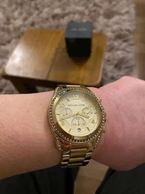 Michael Kors Ladies Blair Gold Chronograph Watch - MK5166 • £100