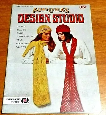 Vintage Aunt Lydia's DESIGN STUDIO Star Book # 229 Crochet Knit Patterns Rugs+ • $8.95
