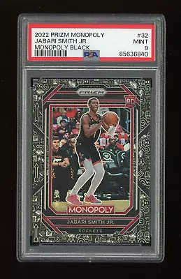 2022-23 Panini Monopoly Black Prizm #32 Jabari Smith Jr. RC PSA 9 Mint Rookie • $7.50