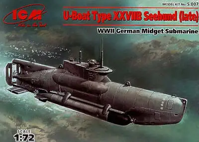 ICM S007 1:72 Type XXVIIB U-Boat Seehund Late Version Midget Submarine • £12.96