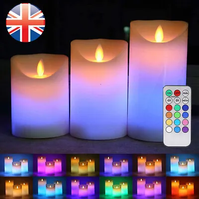 £12.89 • Buy LED Flameless Real Wax Candle Color Changing, Battery Operated Candles W/Timer