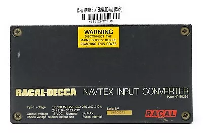Racal Decca Navtex Input Converter Black 80393 12Vdc 15564 • £301.32