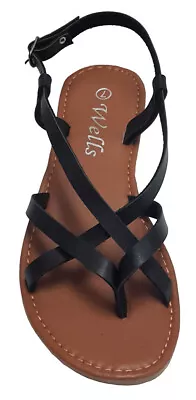 Women's Fashion Criss Cross Gladiator Strappy Slingback Flat Sandals N 89 • $16.32