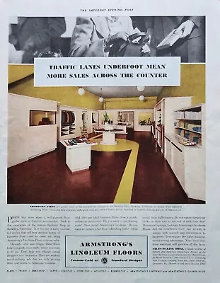 1938 Armstrongs Linoleum Floors Vintage Ad Traffic Lanes Underfoot • $14.95