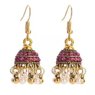 Indian Small Ethnic Bell Earrings Gypsy Boho Hoop Jhumki Earring Fashion Jewelry • $2.74