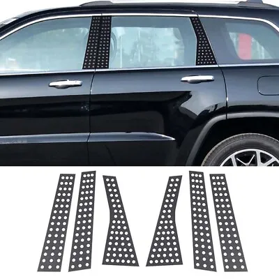 6X Black Window B Pillar Post Protector Cover Trim For Jeep Grand Cherokee 11-20 • $65.99