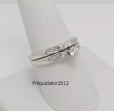 1/2CT Diamond Anniversary Engagement Wedding Ring Bridal Set 14K White Gold Band • $499.99