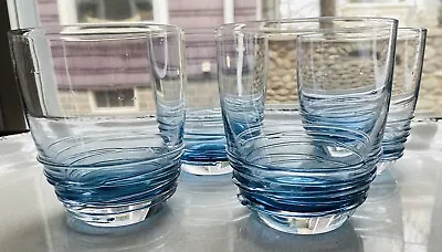 Mikasa Cobalt Blue Swirl Whiskey Bourbon Glass New In Box Barware Set Of 4 • $79.99