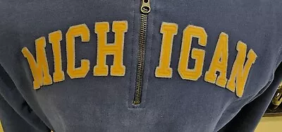 Michigan Wolverines '47 Brand 1/4 Zip Pullover Sweatshirt L NWOT • $48