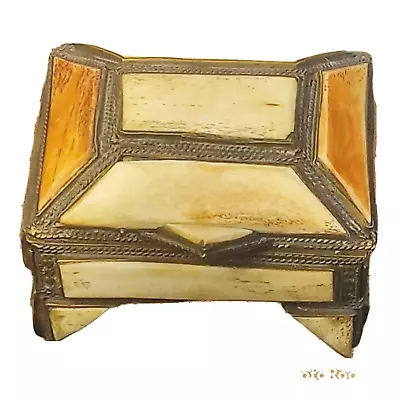 Camel Bone Handcrafted Vintage Trinket Jewelry Box • $60