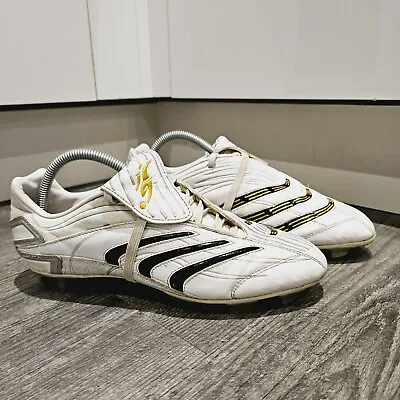 Adidas Predator David Beckham White Black Gold TRX SG Football Boots Size UK 9 • £119.99