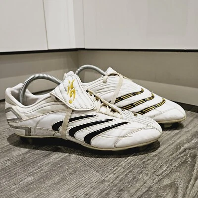 Adidas Predator David Beckham White Black Gold TRX SG Football Boots Size UK 9 • £119.99