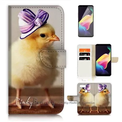 ( For Oppo AX7 ) Wallet Flip Case Cover AJ21435 Cute Chick Hat • $12.99