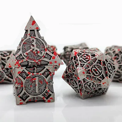 7Pcs Polyhedral Metal Dice Set For TRPG MTG  Dungeons & Dragons DND Roleplaying • $18.39