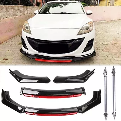 Front Bumper Lip Spoiler Splitter Body Kit + Strut Rods For Mazda 2 Mazdaspeed 6 • $105.11