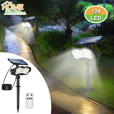 128 LED Solar Spot Lights Outdoor Waterproof PIR Sensor Garden Pathway Lawn Lamp • $23.99
