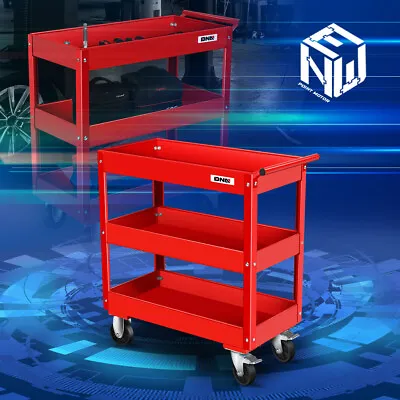 3-Layer Rolling AV Steel Utility Service Cart W/ Casters Home Office Red 330lb • $119.99