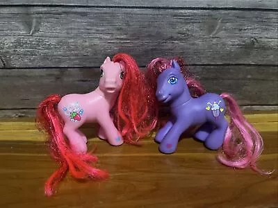 My Little Pony 2004 Sundae & Strawberry Reef Cutie Mark Hasbro Purple Pink Pony • $12.80