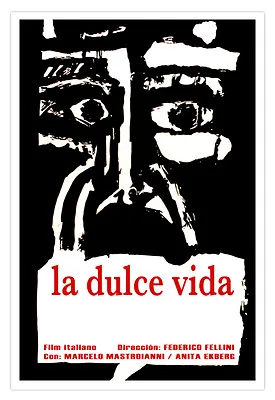 Decor Movie Poster For La DULCE Vida Sweet Life.Italian Film By Fellini.Room Art • $18.99